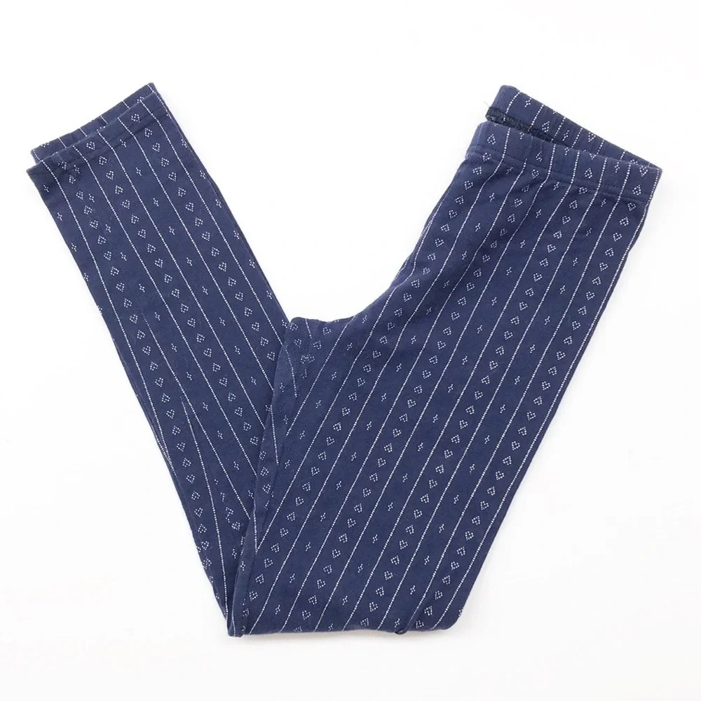 Old Navy girls navy blue heart print leggings
